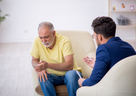 elderly man undergo medication